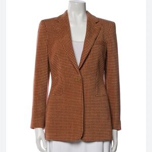 Giorgio Armani Vintage Red and tan Houndstooth Blazer 42